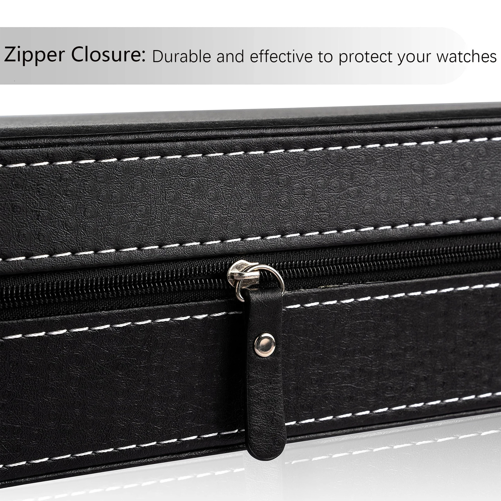 12/10/6 Slot Watch Organizer Box Zippered Travel Case PU Leather Watch Storage Box Watch Collection Display Holder 250117