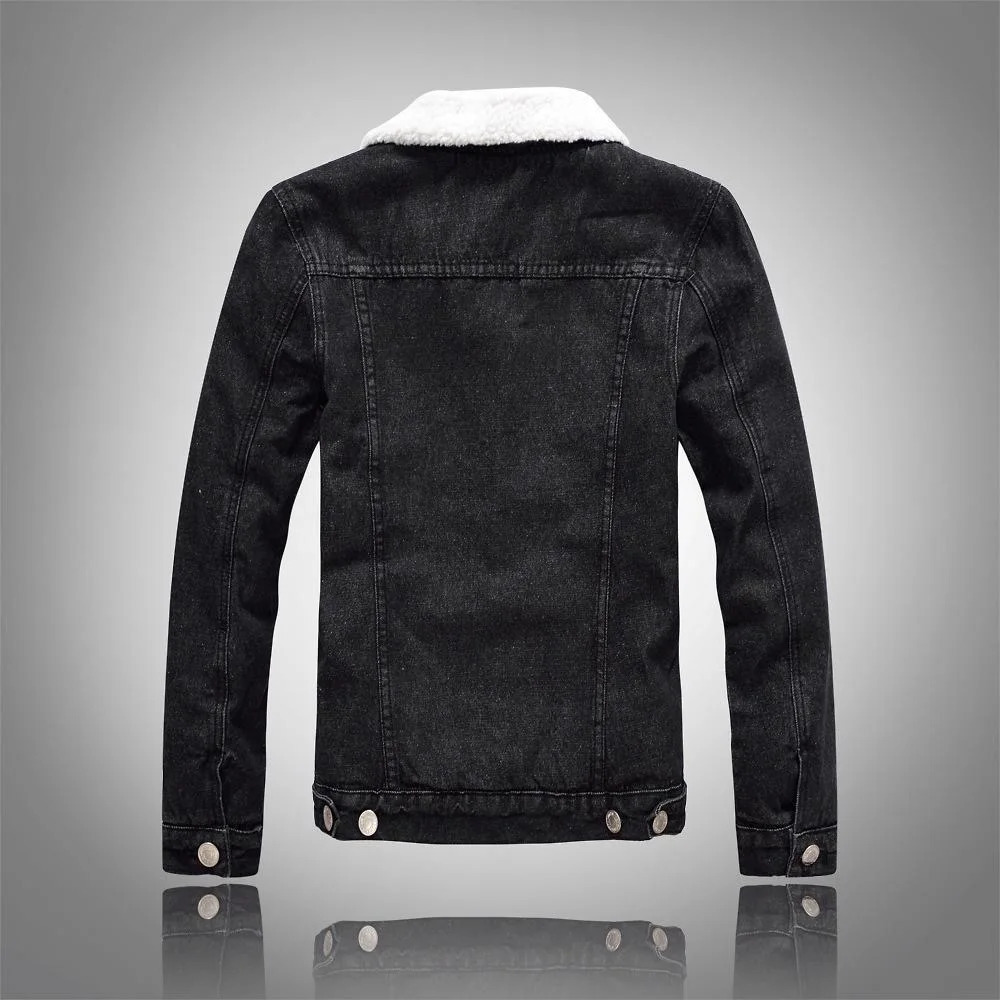 2023 AutumnWinter Fashion Solid Color Lamb Wool Denim Jacket Mens Casual Thick Warm High Quality PlusSize M3XL 250110