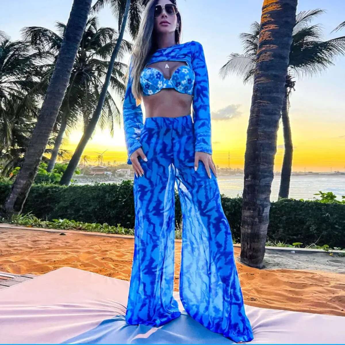 Sexy Bikinis Pantdress Set White Wer Women Swimwear 2025 Swimsuit Puff Sleeve Bathingsuit Beach Skirt Chic Beachwear