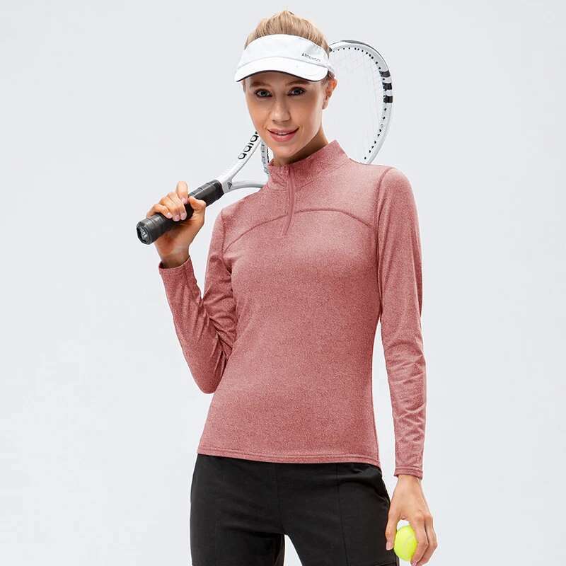 Ddmyoutdoor China Domestic Women Running T Shirs Winter Veet Fiess Yoga Thermal Stand Collar Shirts Sweater Workout Training Sport Gym Top