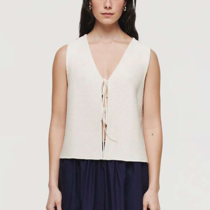 2025 European and American women's hot selg top fashionable casual strap rabbit veet vest temperament versatile new trend clothing ins