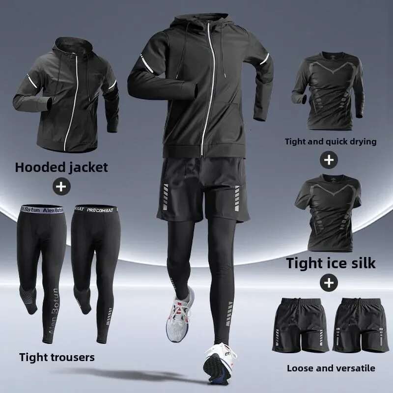 Ddmyoutdoor China Domestic Sports Suits Men S Fiess Night Running Autumn Tight Fitting Quick Drying Cycg Training Clothes Equipment