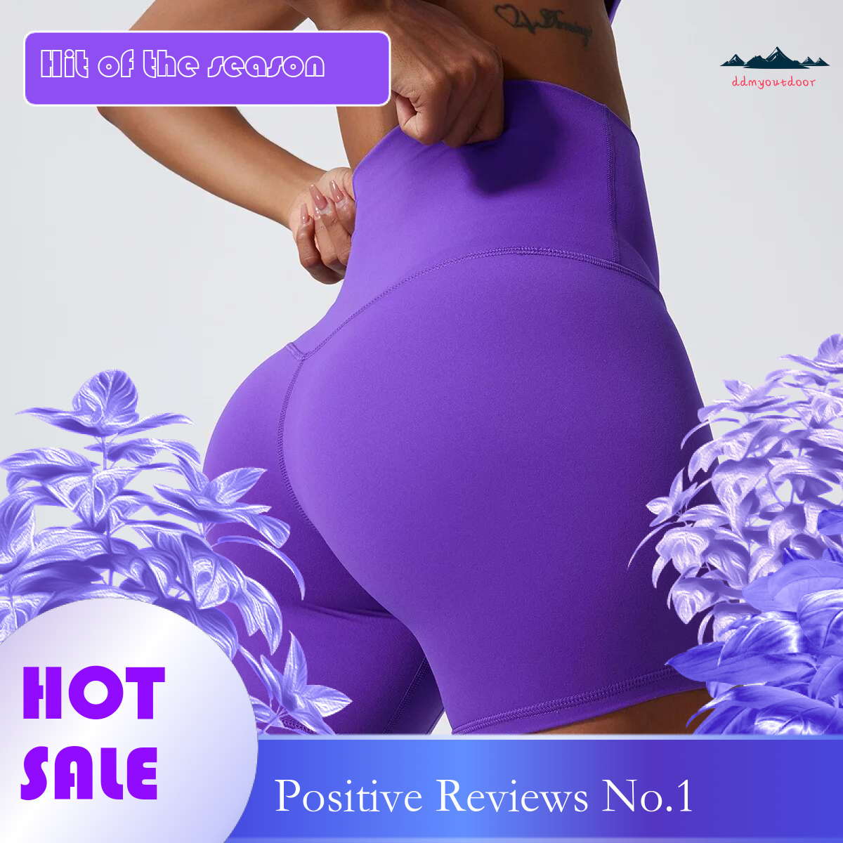 Ddmyoutdoor China Domestic INS Star Popular Yoga Running Fiess Elastic Shorts Mermaid Curve New High Waist Hip Tight Sports Sport Type