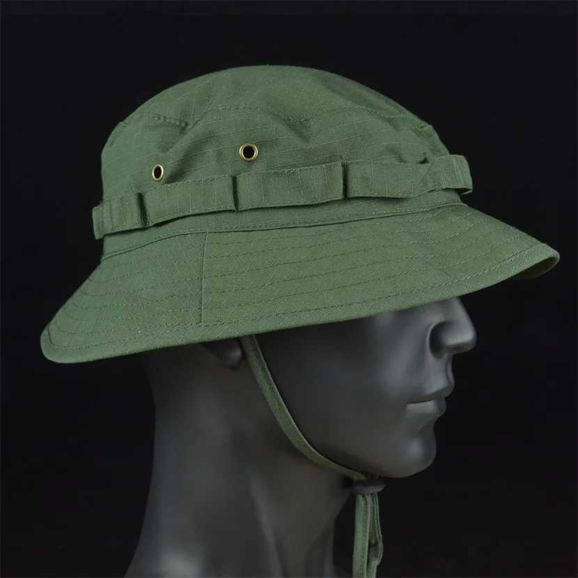 Tactical Boonie Hats Sun Fishing Hat Outdoor Camouflage Bobb Hiking Fisherman Sniper Ghillie Bucket HatsXJ250116