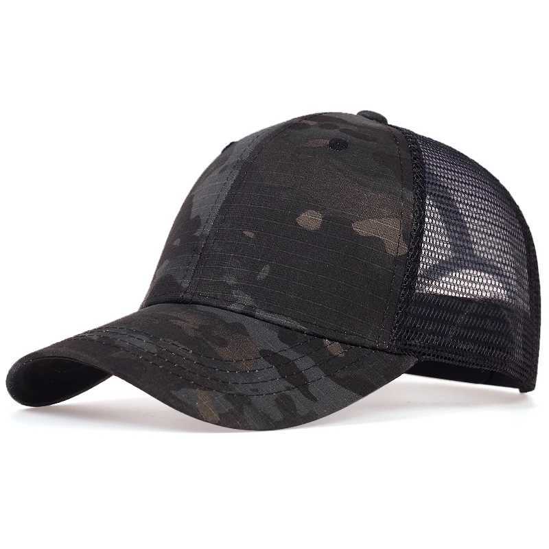Mesh Summer Sun Hat s for Men Women Adjustab Baseball Men Trucker Hats Camouflage Jung Tactical HatsXJ250116