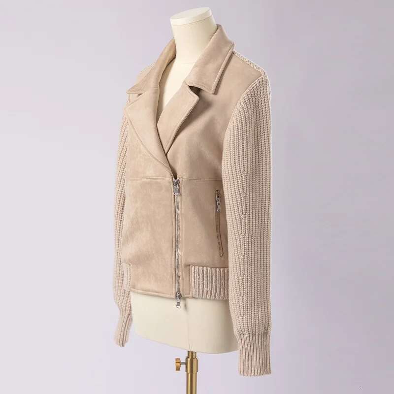 Ca-53 Winter Clothing For Ladies Artificial Deer Fur & Merino Wool Overcoats Women's Coats Leather Jacket