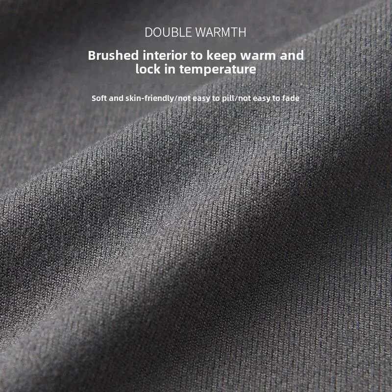 Men's Winter Running Sports Plush Warm Quick-Dry Fiess Jacket Stand Collar Morning Runs Training Mens Sweatsuits Set