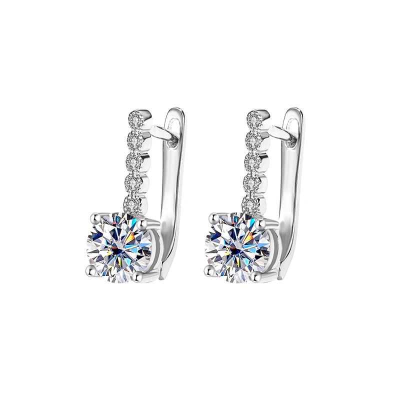 charm designer for women sterling sier pass dia tester VVS1 D color moissanite earrings plated PT950 gold jewelry valentines day gift