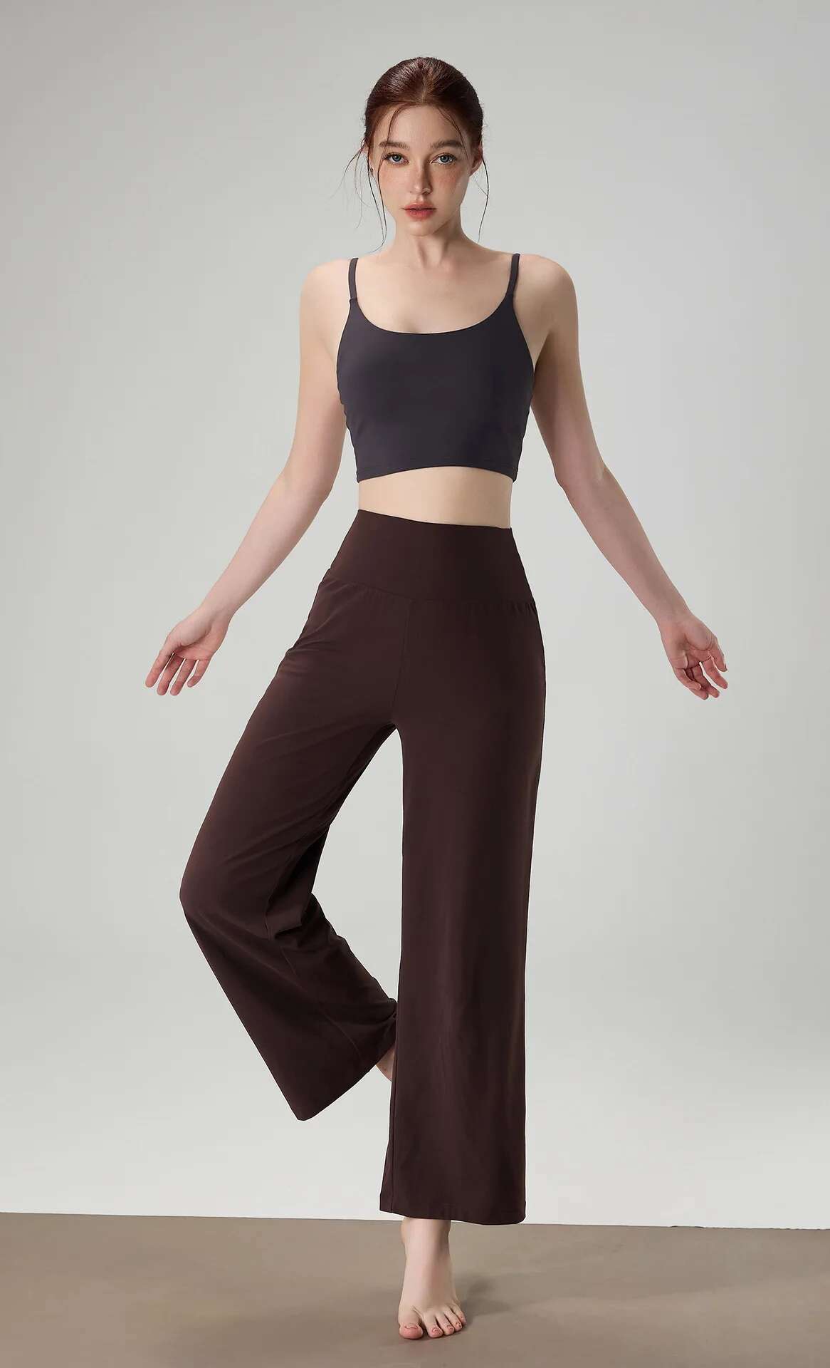 Ddmyoutdoor China Domestic Mermaid Curve Naked Sense Slim Yoga Women S Hip High Waist Wide Leg Straight Outdoor Casual Sports Pants