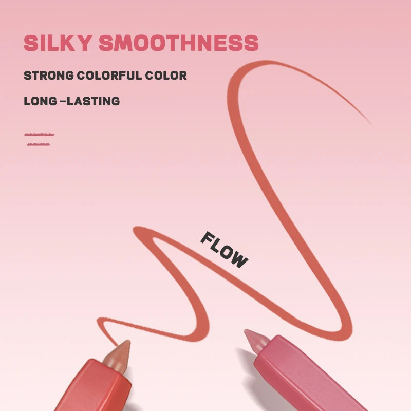 12 Colors Lip Liner Pen Set Long-Lasting Waterproof Sweatproof Easy Coloring Non- Color Rendering Lip Gloss Set Beauty M 250108