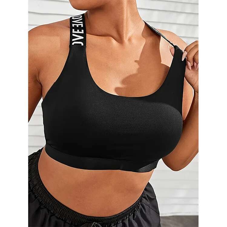 Ddmyoutdoor China Domestic Mermaid Curve Plus Size Contrasting Color Letter Printed Beautiful Back Sports Underwear Women S Detachable Bra For Women