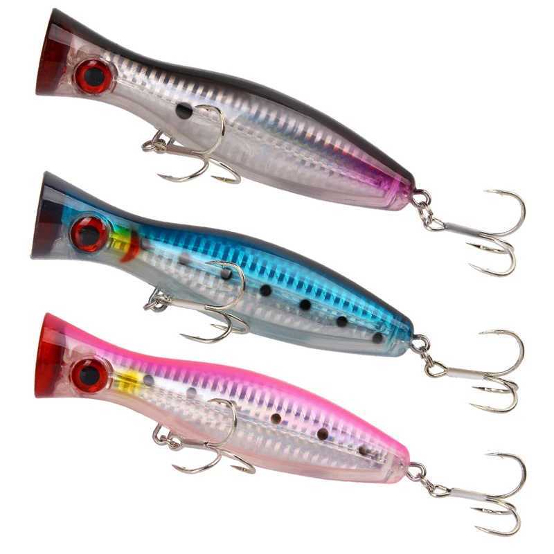 New Arrival 1 PC Big Topwater Popper Fishing Lure Floating Hard Fishing Bait 12.5cm 40g Simulated Fishing Lure Perch Fishing Tackle Z250118