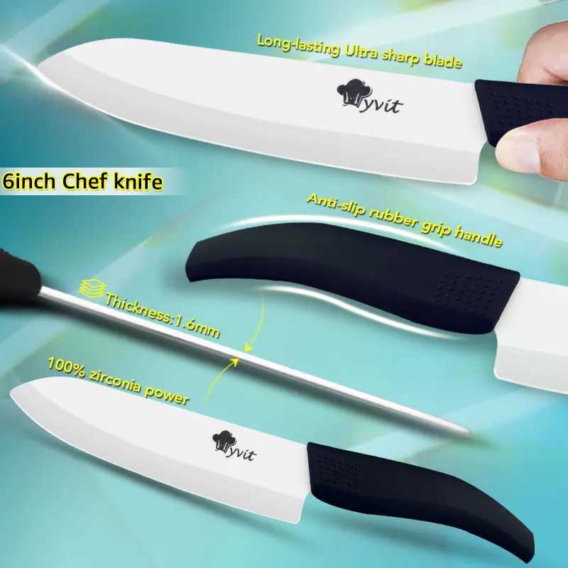 Ceramic Knife Set 3 4 5 6 inch Kitchen Chef Knives Serrated Fruit Vegetable Utility Slicing Bread Zirconium White Blade KnifeXJ250117