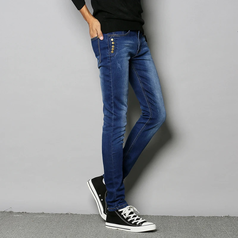 High Quality Mens Skinny Jeans Classic White Black Slim Fit Stretch Casual Denim Treosers Fashion All-match Mens Pencil Pants 250116