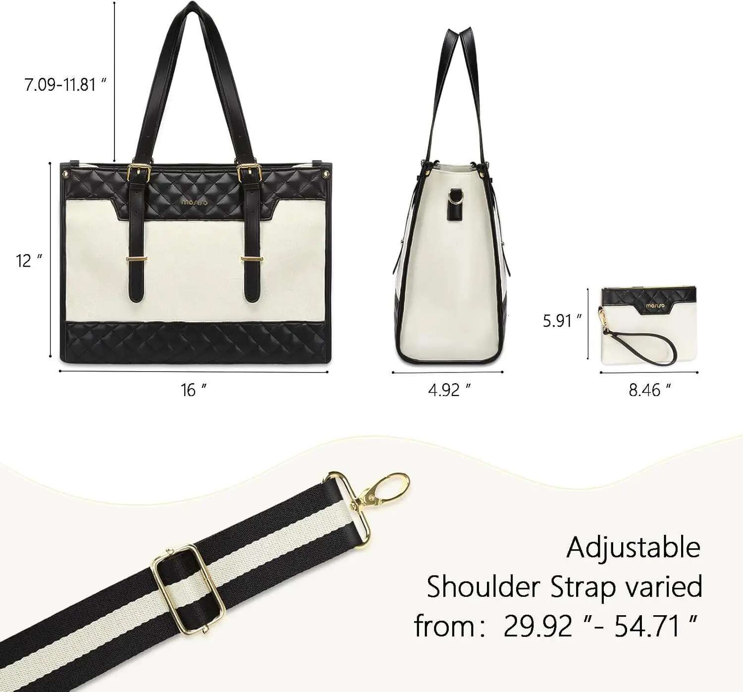 Laptop 15 15.6 inch Canvas Tote Bag Casual Travel Women's Handbag Large Capacity Computer Messenger Shoulder Bags