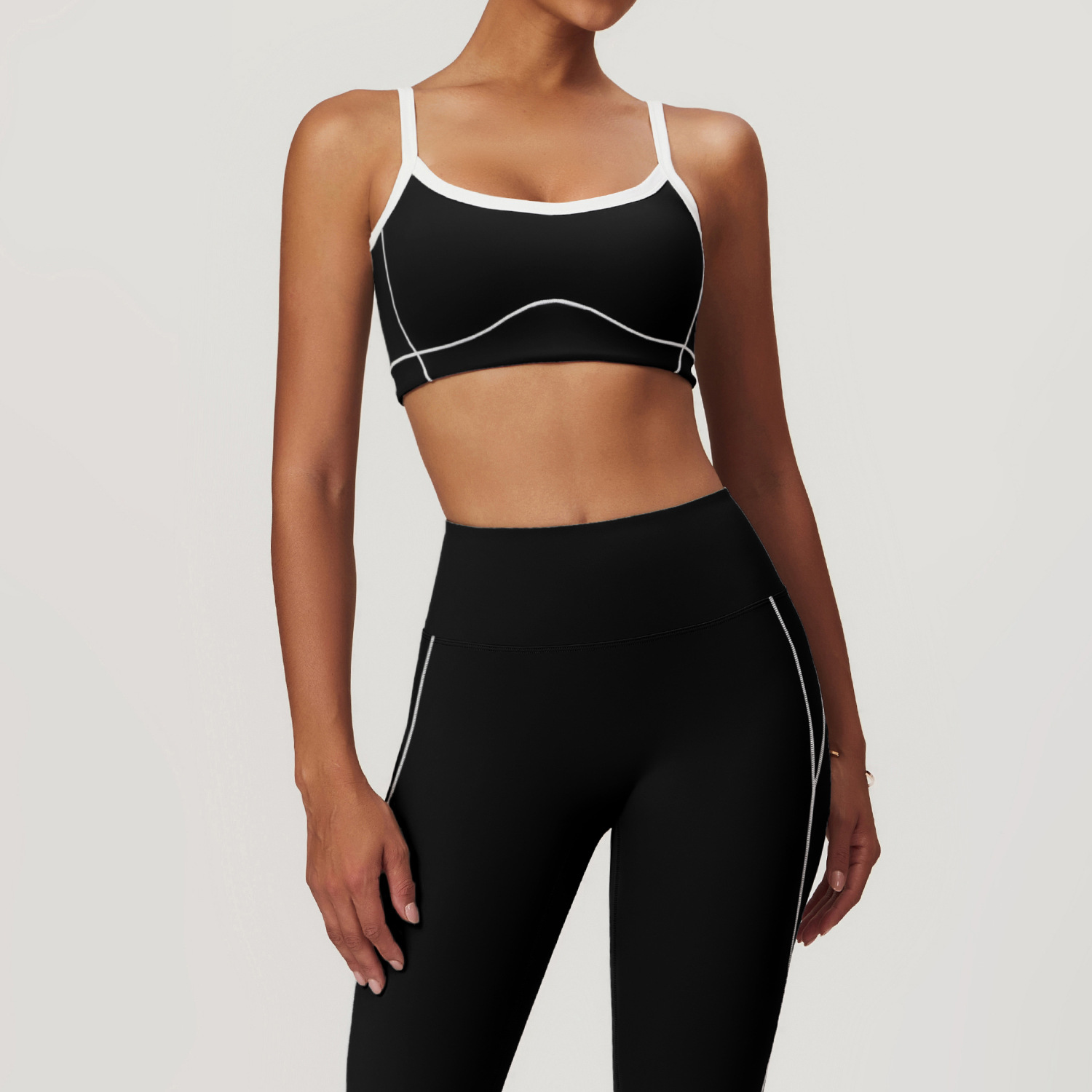 Nude Feeling Tight Sports Underwear Big U Back Yoga Bra Women Inner Outer Fitness Top