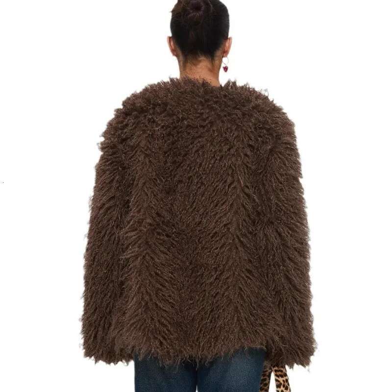 Coat Women Fur Long Faux Chic 2024 Winter Thick Jacket Fashion Lady Oversized