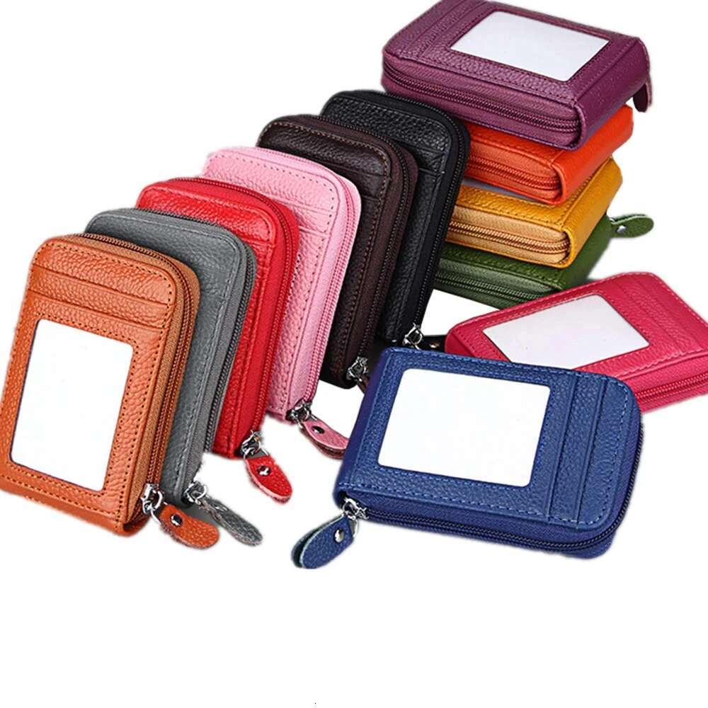 2024 New Vintage Genuine Leather Men's Wallet Credit Holder RFID Blocking Zipper Money Pouch Card Protect Case Pocket Purse swissmilitary