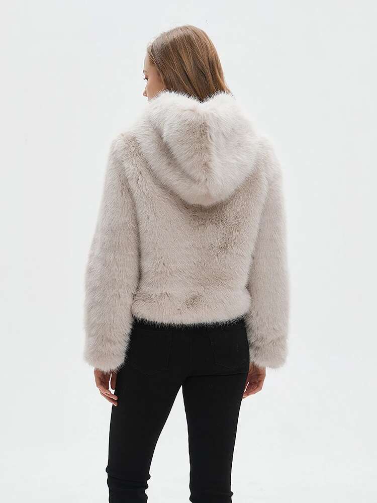ZADORIN Fluffy Warm Hooded Coat Women Clothing White Faux Fur Jacket Womens Jackets Winter 2024