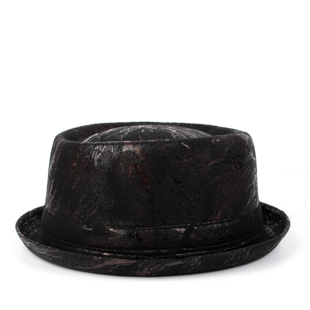 Men Flat Pork Pie Hat Fedora Hat Gentleman For Dad Bowler Church Jazz Sun Hat Big 4Size S M L XL 250108 - view 5