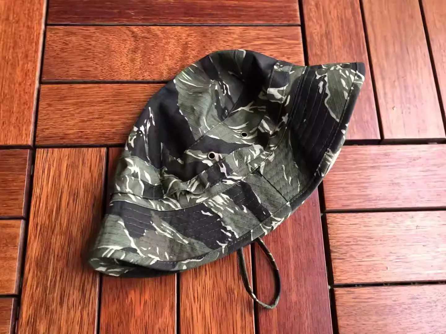 Jung short-brimmed tactical boonie hat SOG Vietnam War fashion outdoor mountaineering sunshade hat tiger Camouflage Combat hatXJ250116
