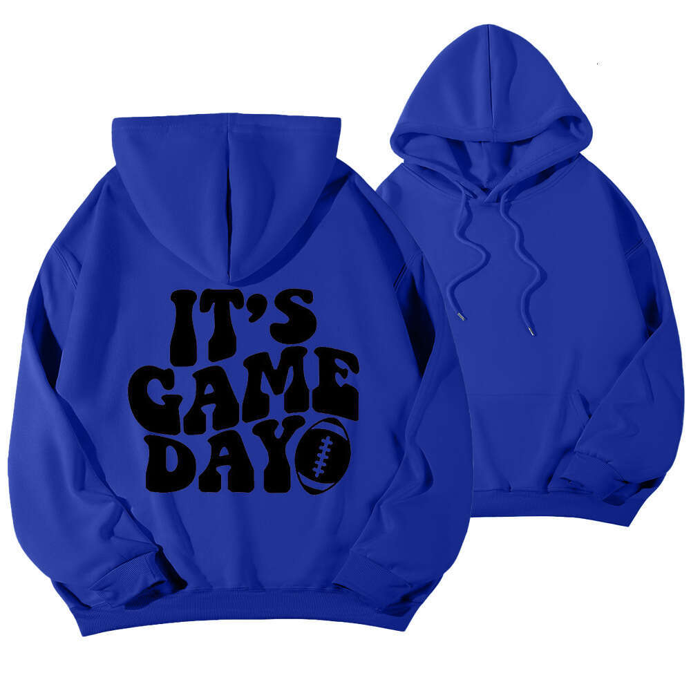 new American hooded letter football printed hoodie sweatshirt loose casual women's trend iins