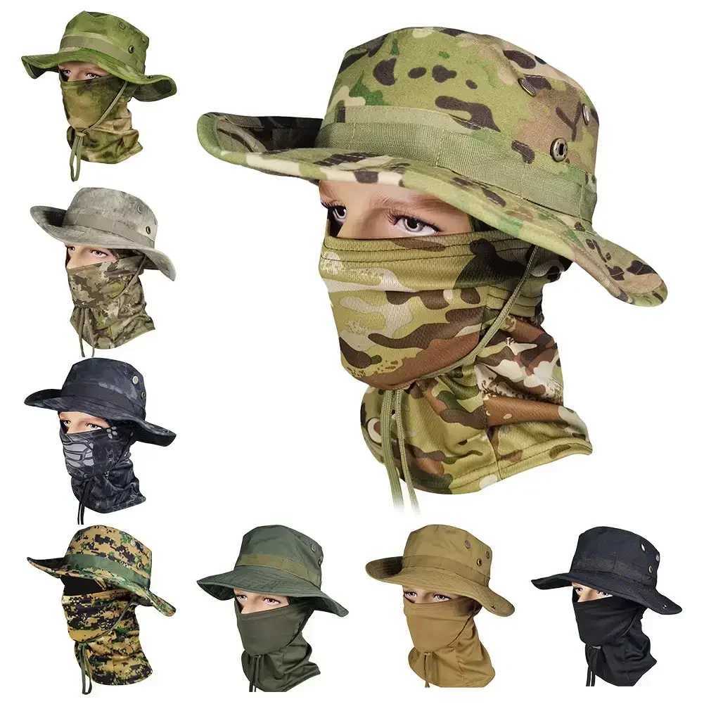 Tactics Camouflage Boonie clava Hat Suit Foldab Soft Hat Outdoor Hunting Fishing Wide Brimmed Hat Sunscreen sXJ250116