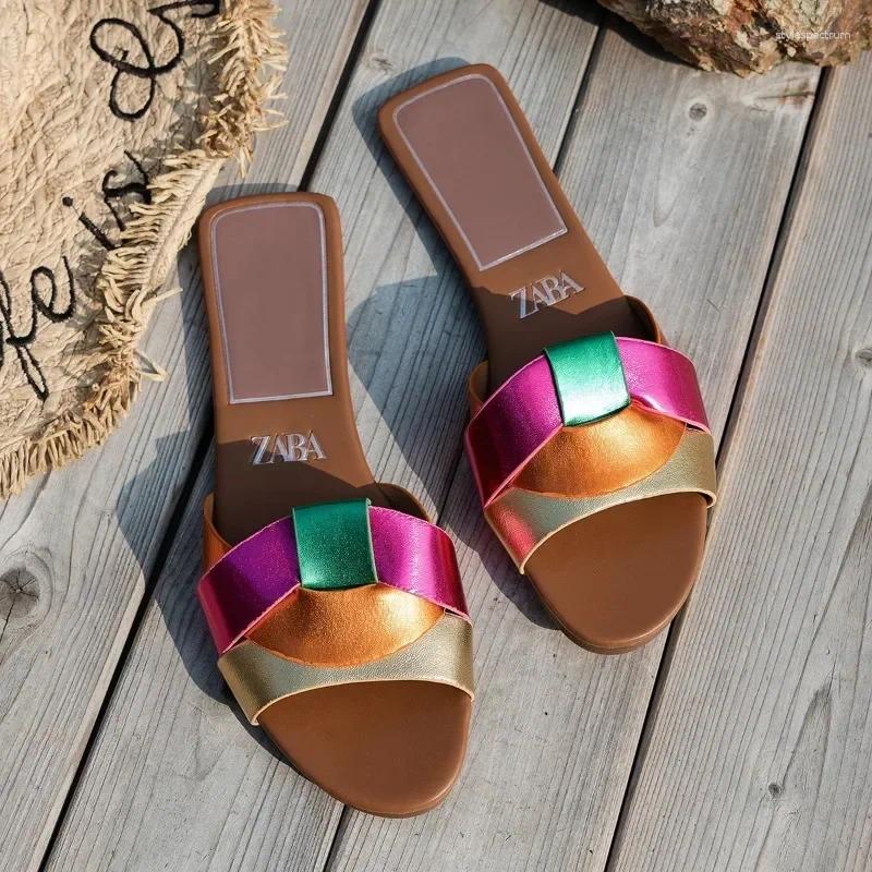 Designer Woman Sandals Flat Slippers Casual Bottom Summer Women Shoes For