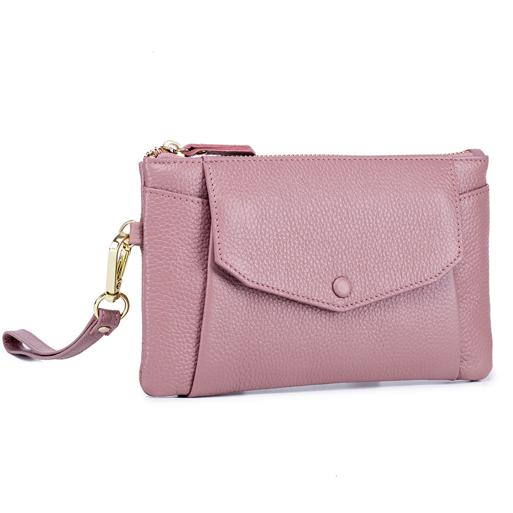 Bag niche, ultra-thin, long, large capacity handheld bag, women's leather minimalist wallet, top layer cowhide phone bag swissmilitary