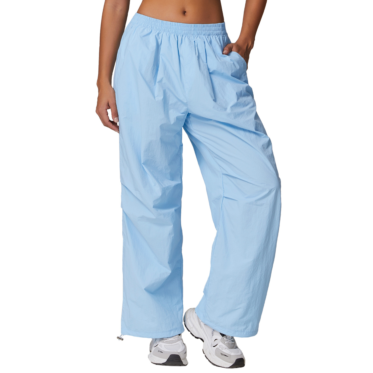 Lightweight breathable work pants women leg drawstring design casual sweatpants multi-pocket running fitness pants