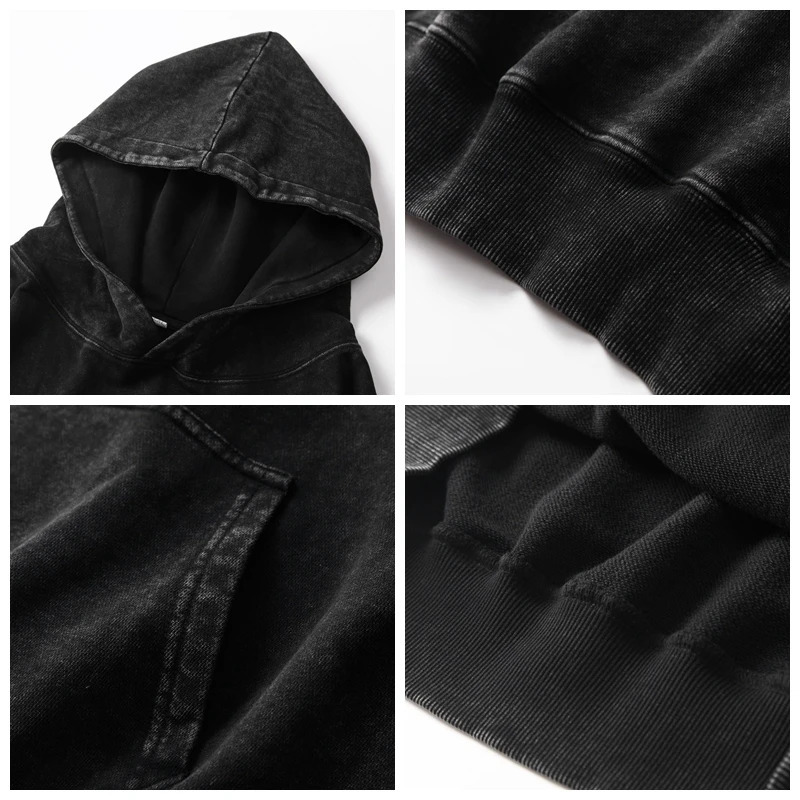 Customize Oversize Heavy Weight Acid Washed Hoodies High Quality Custom n Print On Demand Wholesale Drop 250113
