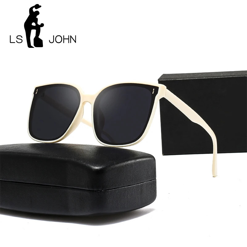 LS JOHN Korean Polarized Sunglasses Women Outdoor Driving Black Sun Glasses Men UV400 250117