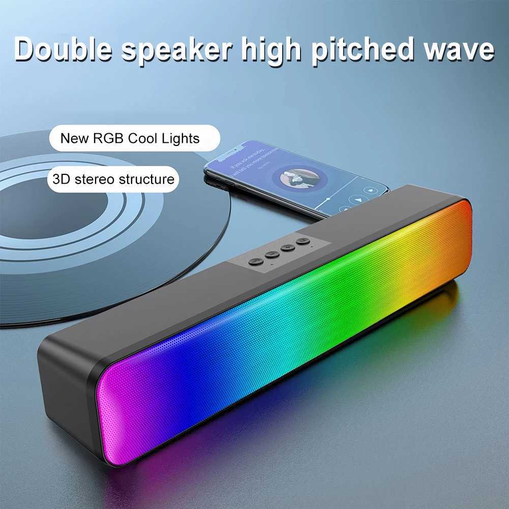 Car Audio RGB Wireless Speaker Bluetooth HiFi Portable Voice Box For Desk Computer Subwoofer Home Movie Surround Sound Bar Audio Speaker H250118