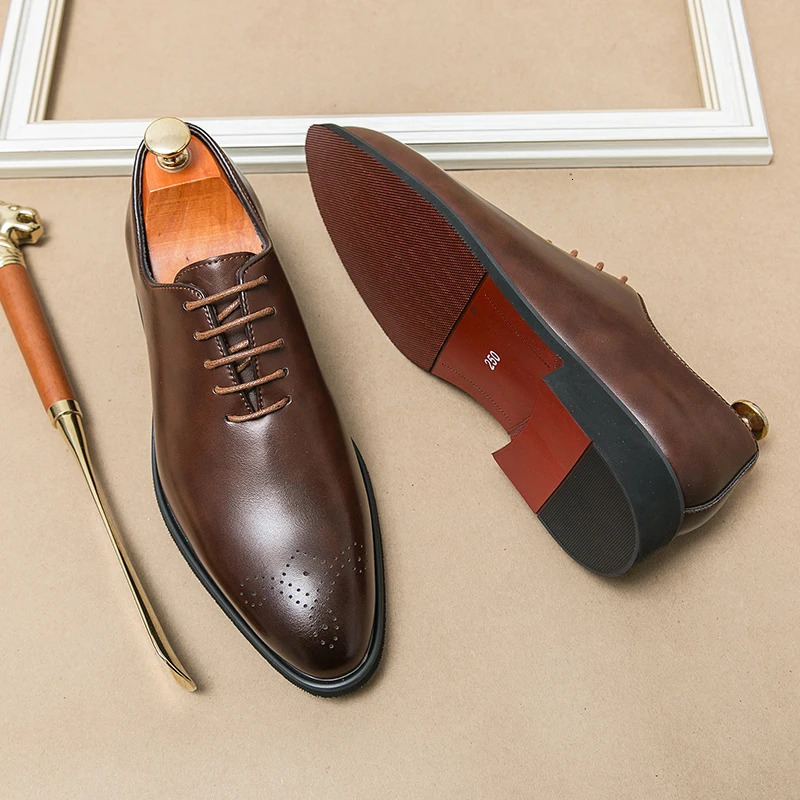 Mens Leather Shoes High Quality Fashion Oxford Wedding Men Dress Gentleman Office Man Shoe 250219