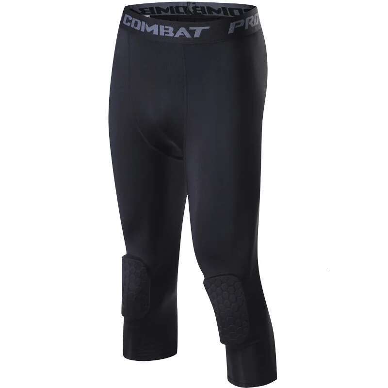 Ddmyoutdoor China Domestic Men Compression Sport Cropped Pants Running Basketball Man Crossfit Fiess Leggings Gym Training Tights With Knee Pads