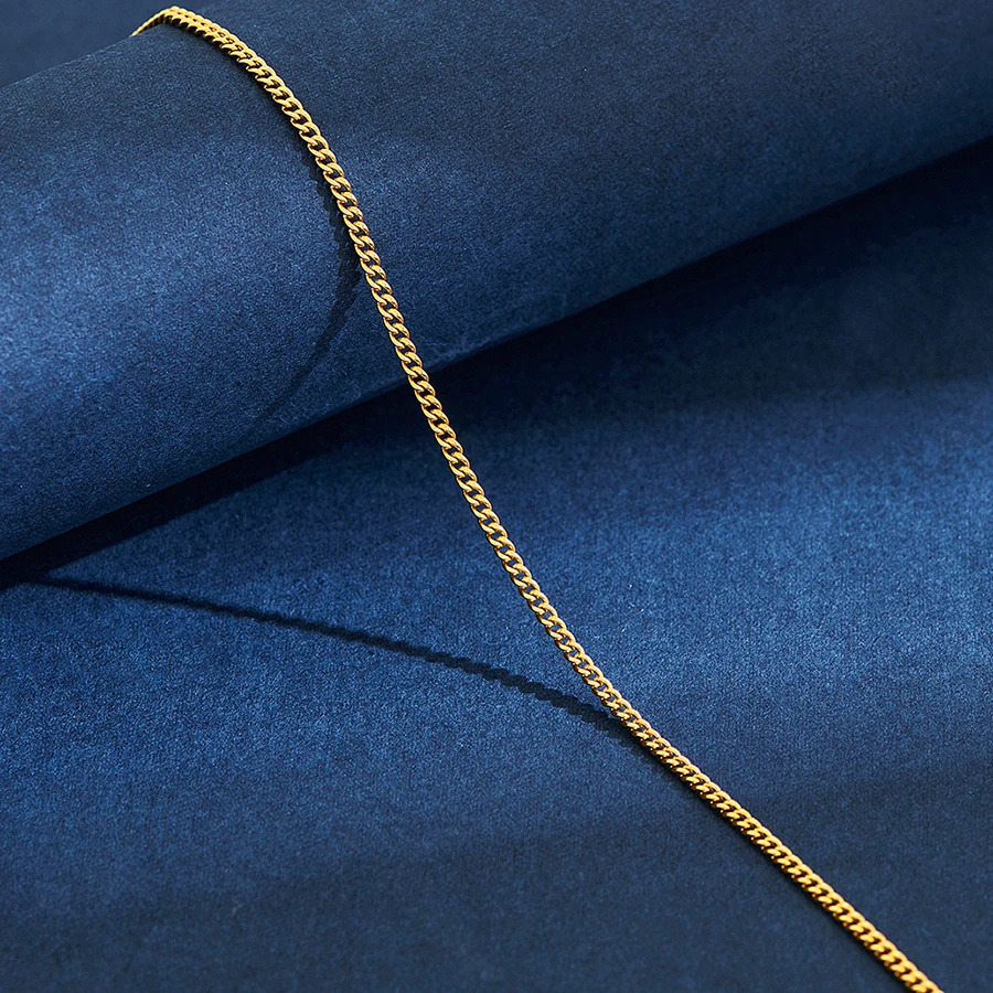 2mm Wide Stainless Steel Link Chain Necklace for Men and Women Silver Color Gold Available Length 1430 250114
