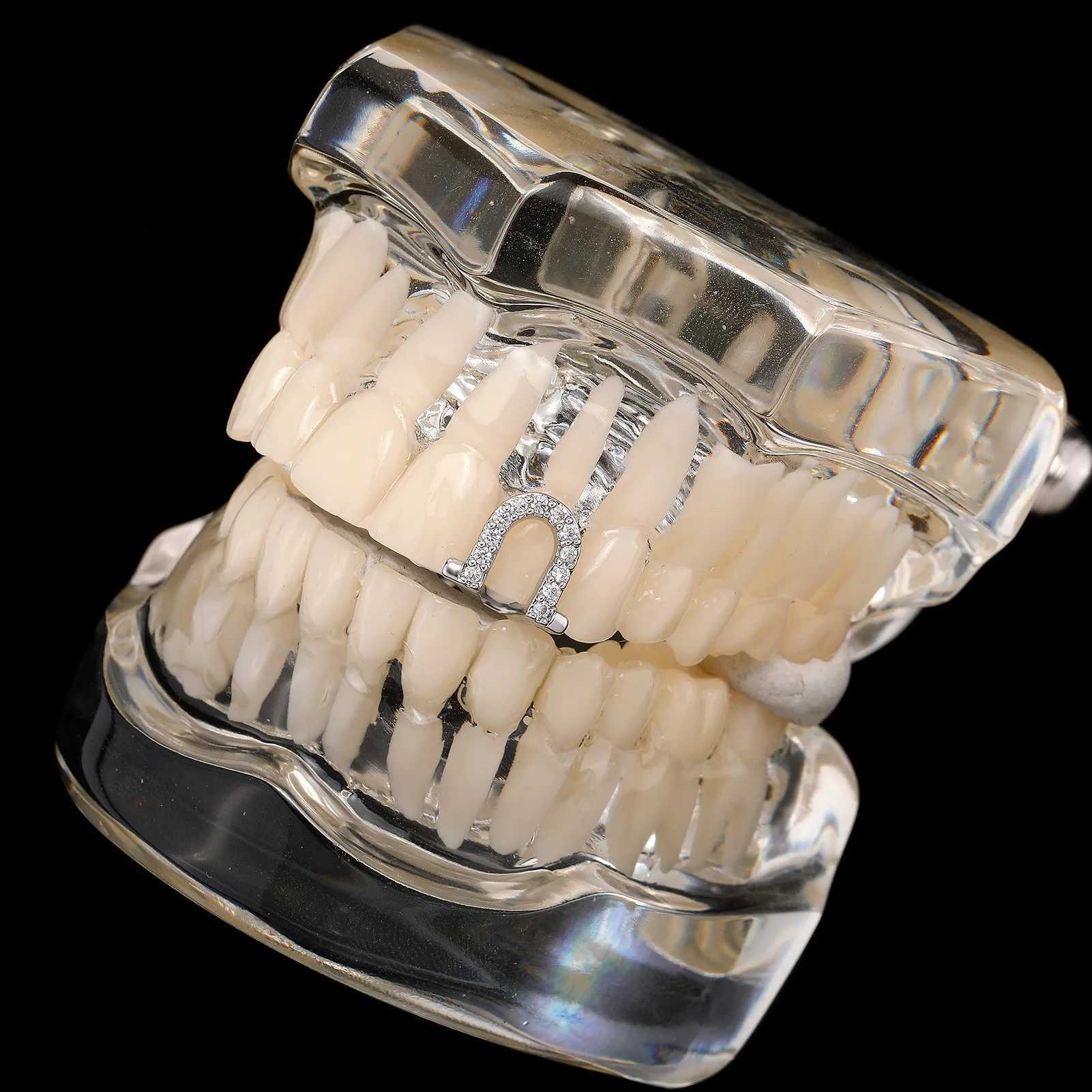 HipHop Christmas CZ Teeth Set For Unisex Mouth Gold Silver Color Flower Teeth Tooth Cap Removable Dental Fashion JewelryXJ250114