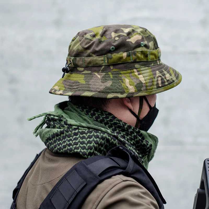 Techwear Tactical Bucket Hat Men Women Outdoor Sport Training Multifunction Camouflage Bucket HatsXJ250116