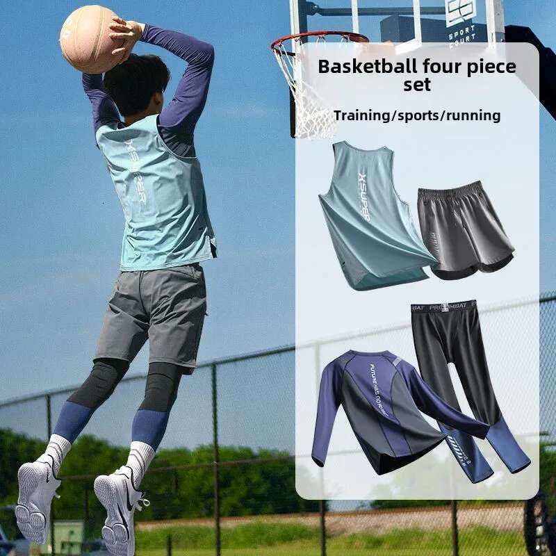 Ddmyoutdoor China Domestic Men S Basketball Uniform Pcs Training Equipment Compression Base Layer Long Sleeve Jersey Quick Dry Vest Men Sweatsuits Set