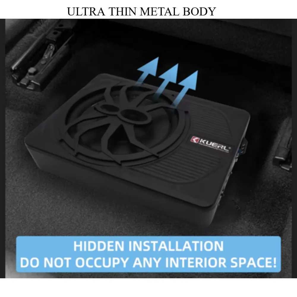 Car Audio RMS 120w Car Audio System 10-inch Powered Subwoofer Body Pure Bass and Under-seat Mounting of Ultra-slim Subwoofer Speakers H250118
