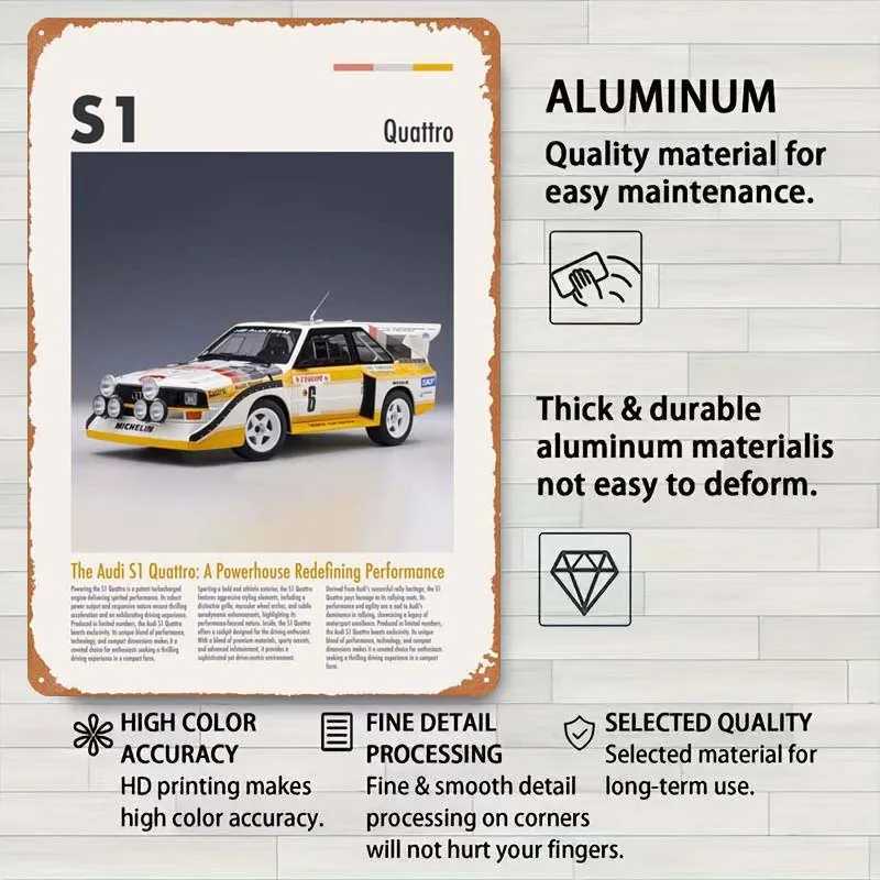 High Quality Audi Sign Classic Cars Poster Decoration for Home Decor Items Retro Metal Tin Sign Plaque for Garage Wall Art Decoration Room T250118