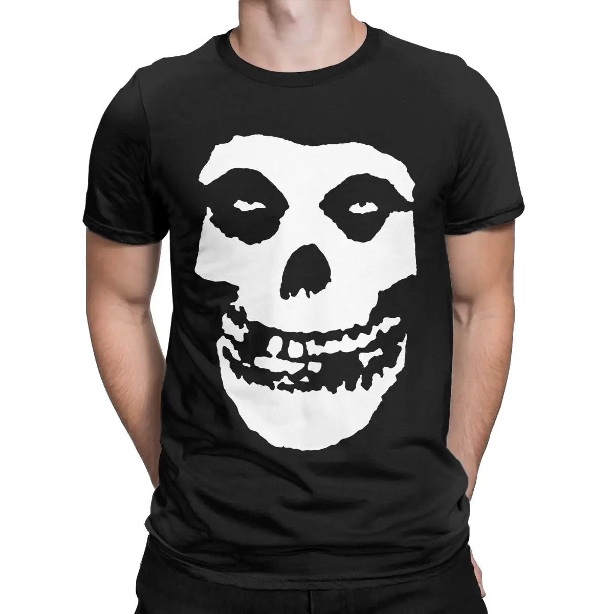 Mens Skull Misfits T Shirts Pure Cotton Tops Humor Short Sleeve Crewneck Tees Gift Idea T-Shirts 250117