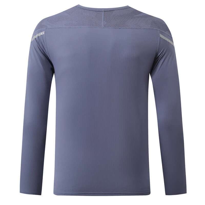 Ddmyoutdoor China Domestic Outdoor Mens Long Sleeve Reflective Walking Runing Sports O Neck Top Breathable Fiess Quick Drying Bodybuilding Workout Jer