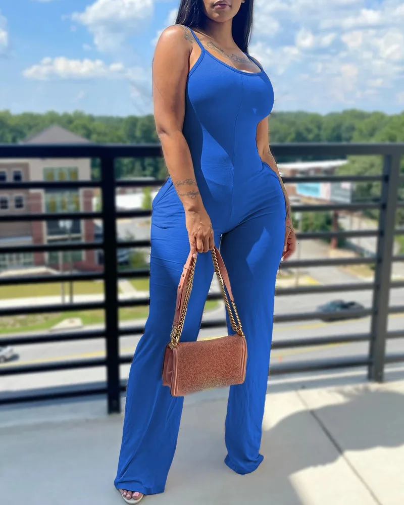 Jumpsuits Women Backless Fashion Bodysuit Women Sleeveless Bodycon Sexy Rompers Off-the-shoulder Streetwear Casual Jumpsuits 250107