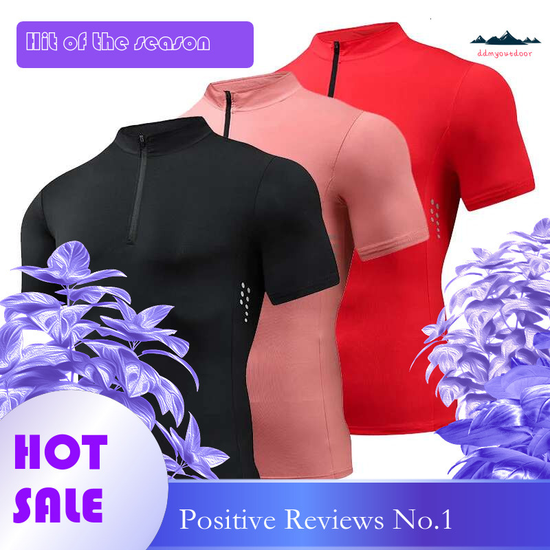 Ddmyoutdoor China Domestic Half Zip Stretch Quick Dry Stand Collar Running Shirt Men Compression Crossfit Trainning Gym Fiess T Shirt Sportswear Cloth