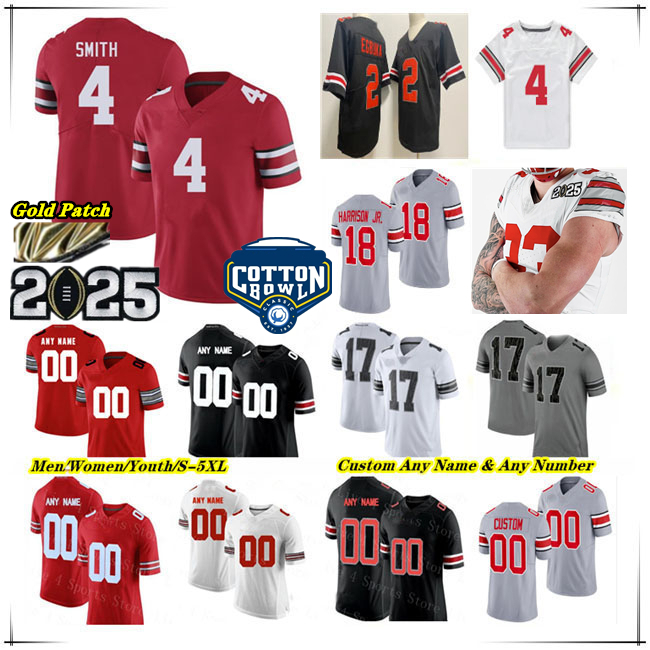 2025 NCAA College Football Jerseys Marvin Harrison Jr Ezekiel Elliott Nick Bosa Garrett Wilson Jaxon Smith-Njigba Chris Olave Eddie George Justin Fields Sawyer 5XL