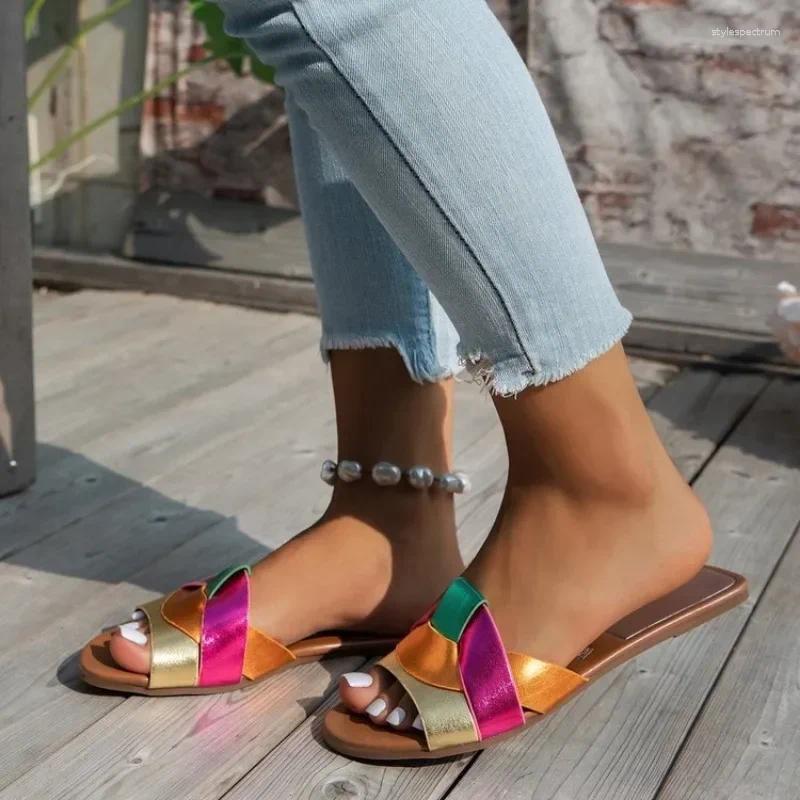 Designer Woman Sandals Flat Slippers Casual Bottom Summer Women Shoes For