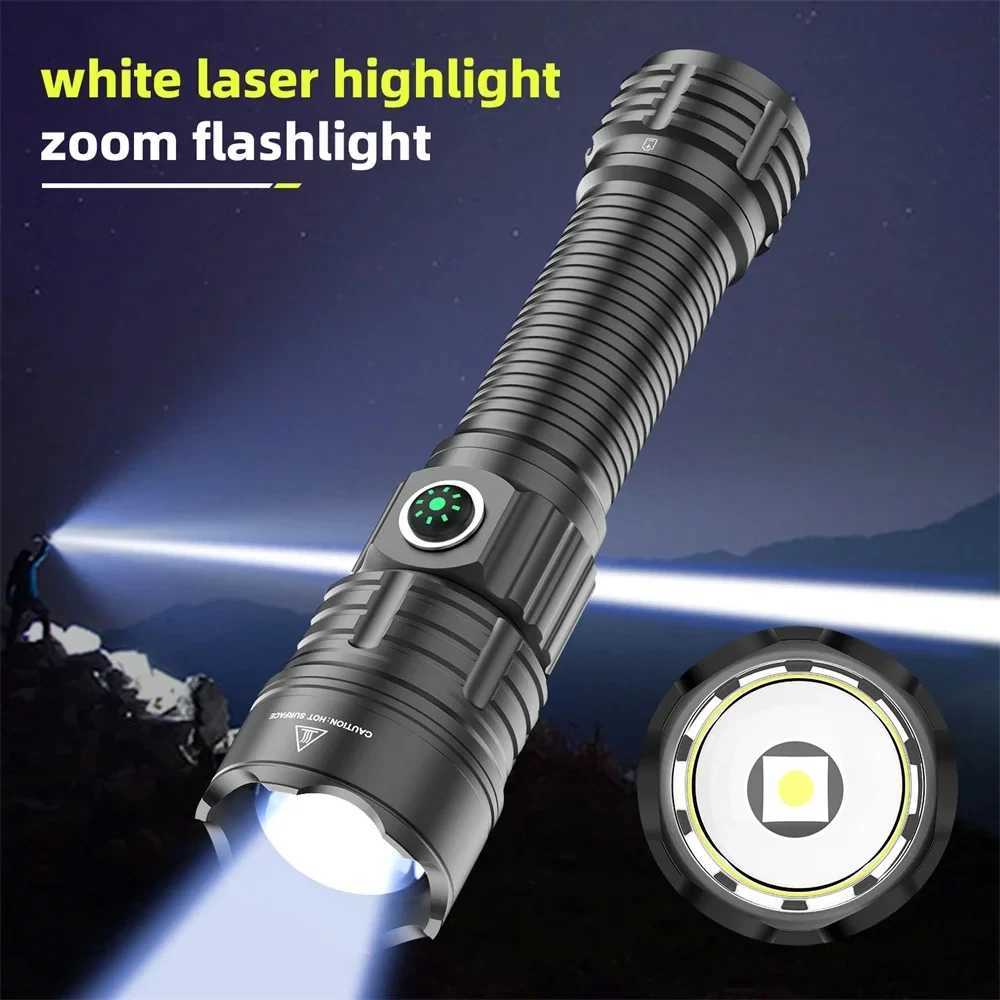 LED Flashlight Tactical Night Scout Hunting Lights Set Long-Shot Powerful Type-C Rechargeable Outdoor Waterproof TorchW241227