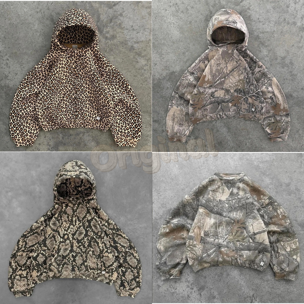 Designer Men's hoodies Pants Retro Y2K Jeans Pullover Hip Hop camouflage leaf Pattern print Baggy Denim Women Clothing Unisex Casual Camo Trousers Streetwear aa