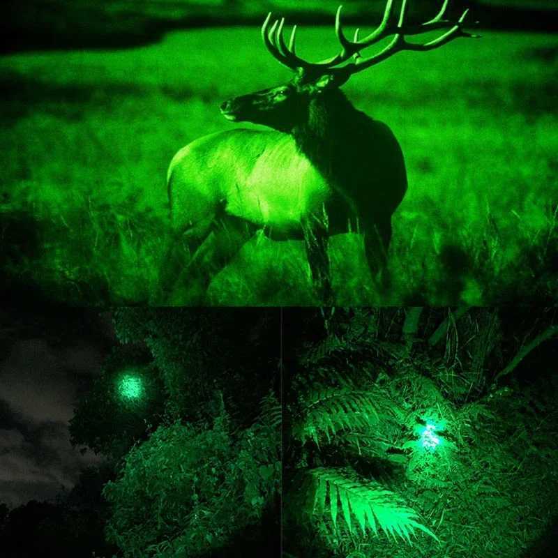 LED tactical hunting flashlight green/red/white USB charging 350LM 600-800 yard range C8 shooting reconnaissance light kitW241227